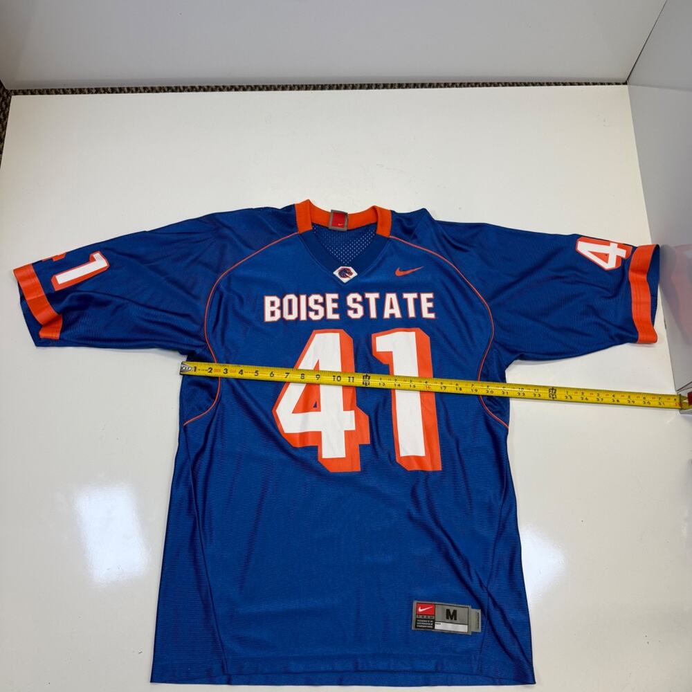 Vtg Nike Team #41 Boise State Broncos BSU Football Jersey Blue Orange Sz Med - Picture 5 of 6